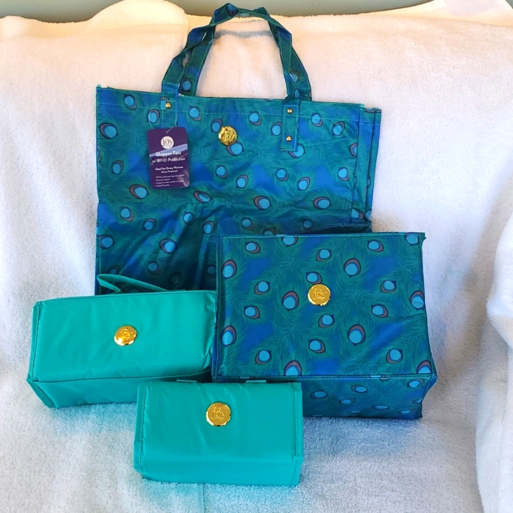 Joy Magnano Better Beauty Cases w/ RFID Shopper Tote NWT